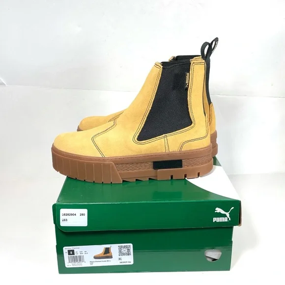Puma Mayze Chelsea Suede Boot Women’s Size 8 Platform Gum Sole Wheat. - Picture 10 of 10